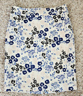 Ann Taylor Pencil Skirt Womens Size 2 Blue Beige Floral Lined