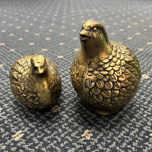 New ListingVintage Brass Quail Partridges Bird Figurines Paperweights Set of 2
