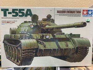 *DISCOUNTED* TAMIYA T-55A RUSSIAN TANK 1/35 SCALE- 5 markings, One Commander Fig