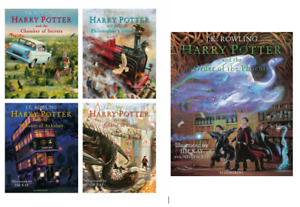 Harry Potter Illustrated Editions 1-5 Books Collection Set By Rowling 2022 NEW!!