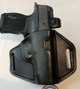Holster for Sig Sauer P365 XL with Romeo Sight, Vertical Carry Leather Holster