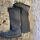 UGG Lattice Cardy Tall Knit Sweater Classic Boots Size 9 Womens 1016557 Gray