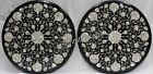 Set of 2 Pieces Marble Coffee Table Top Mother of Pearl Inlay Work Corner Table