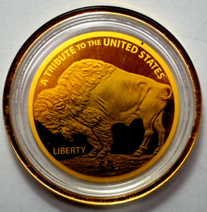 2021 $5 Dollars 200mg Gold Cook Islands Buffalo Indian Head Coin UNC in Capsule.