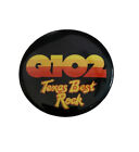 Vtg Q102 Texas Best Rock Pin  Radio Station Dallas 80s 90s Black Button Promo