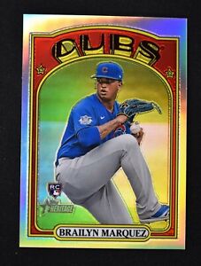 2021 Heritage High Number Base Chrome Refractor #598 Brailyn Marquez /572!