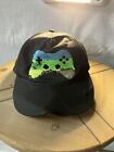 H&M “Gamer” Sequined Game Controller Black Spellout Trucker Hat Snap Back