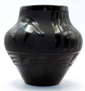 Ben Saxon Black on Black Navaho Inspired Vase