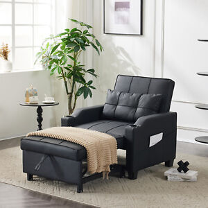 Pull Out Sofa Bed 3 in 1 Convertible Chair Sleeper Chair with Type C & USB Port