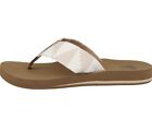 Size 8 Reef Women's Spring Woven Flip-Flop Sand . light pink and white w/ brown