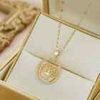 Fashion Double Ring Tree Of Life Copper Pendant Necklace Banquet Wedding Jewelry