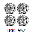(4) 20x9 American Force Polished SS8 Octane Wheels For Chevy GMC Ford Dodge