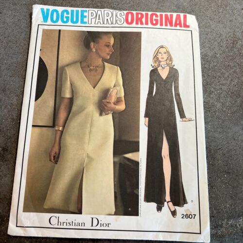 Vintage 70's Vogue Sewing Pattern 2607 SZ 10 Christian Dior Dress