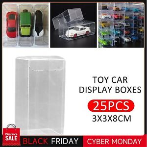 25pcs Clear Model Toy Car Display Box Show Storage Case Dustproof For 1:64 ScamH