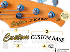 Custom Curved BASS Guitar Headstock Waterslide Decals