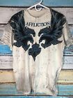 Affliction SIGNATURE SERIES MIKE VALLELY Phoenix T Shirt Size Large White Wings