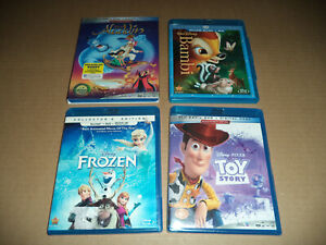 Disney Movies Lot of 4 Blu-Ray - Please See Description /Frozen,Aladdin,Bambi +1