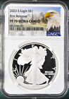 2023 s proof silver eagle ngc pf 70 uc first release mtn label in hand