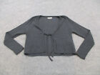 Madewell Cardigan Womens Small Gray Sweater Long Sleeve Tie Front Crop