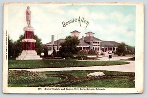 Denver CO~Poet Robert Burns Statue~Long Tail Coat~City Park~c1907 Iler Milaca MN