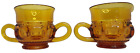 Indiana Glass Amber Color Kings Crown Creamer Open Sugar Bowl Set Vintage Thumb