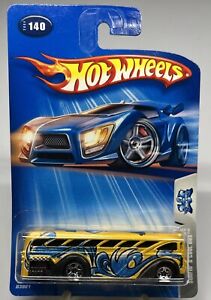 2004 Hot WheelsTag Rides #3 Surfin' S'Cool Bus #140 Yellow Chrome 5SP Wheels