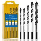 Masonry Drill Bit Set 5Pcs, Concrete Drill Bits with Carbide Tip (1/4”-1/2”) for