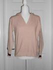 Moth Anthropologie Sweater XS Pink Hoodie V Neck 3/4 Sleeves Knit Pullover