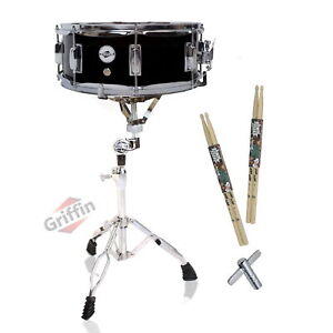 GRIFFIN Snare Drum Kit + Snare Stand, 2 Pairs Maple Wood Drum Sticks & Drum Key