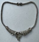 Vintage BOUCHER Sterling Rhinestone Choker Necklace - Serial Number 5070