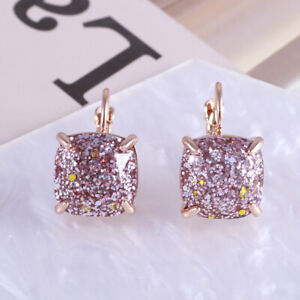 Kate Spade New York Shining Colorful Crystals Geometric Square hook Earrings