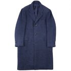 Kiton Dark Blue Herringbone Plush Cashmere-Alpaca Overcoat 42R (Eu 52) NWT Coat