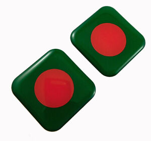 Bangladesh flag Square Domed Decal Emblem car bike gel stickers 1.5
