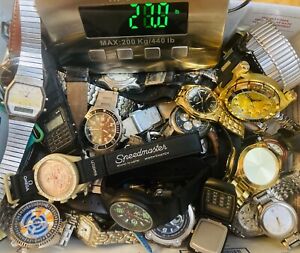 25 lbs Large Watch Lot - HUGE WRISTWATCH BIG AS-IS UNTESTED VINTAGE to NOW NR!!