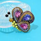 Creative Vintage Large Size Rhinestone Butterfly Brooch Crystal Animal Pins