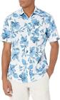 Amazon Essentials Men's Slim-Fit Short-Sleeve Print Shirt, Blue, Floral Print, X