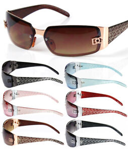 DG Eyewear Womens Wrap Around Sunglasses Fashion Rimless Shades Designer Retro