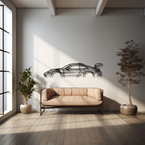 Metal Wall Decor for Porsche 911 991 992 GT3 RS, car Silhouette, Garage Sign
