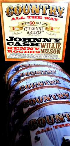 Country Music All The Way 5 CDS NEW Loretta Lynn,Willi Nelson,60 SONGS,ORIGINAL