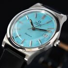 1974's VINTAGE OMEGA GENEVE AUTOMATIC SKYBLUE DIAL DATE DRESS MEN'S WATCH RARE