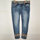 Miss Me Hailey Ankle Skinny Jeans Womens Size 28 FITS 32×28 Embroidered Aztec