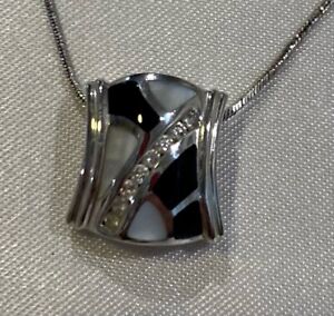 Onyx Opal and Diamond White Gold pendant with original case from Jared Jewelry