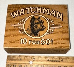 ANTIQUE WATCHMAN CIGARS BOX PET DOG TOBACCO MILWAUKEE WISCONSIN COUNTRY STORE