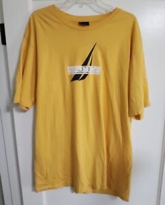 Nautica Shirt, Men's Size XL, Yellow, Gold Short Sleeve, Logo Pre-owned