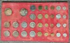 1966 Royal Thailand Thai Mint 32 Coin Set Padded Silk Case with 4 silver coins