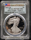 2021-W $1 American Silver Eagle PCGS PR70DCAM First Strike Type 2 Proof coin