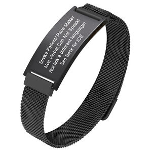 Personalized Medical Alert ID Bracelet Emergency Bangle Wristband