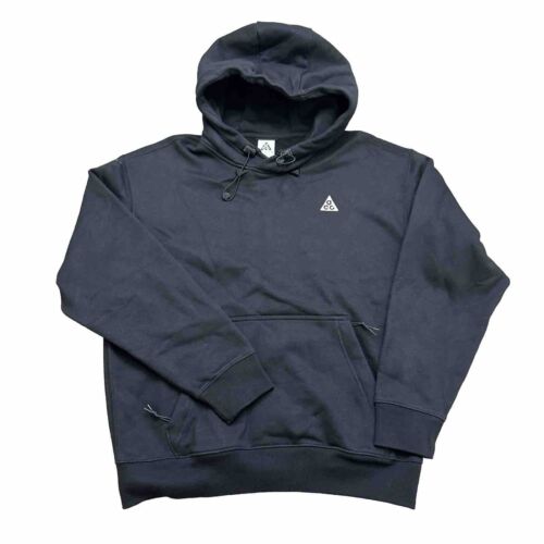 Nike ACG Therma-Fit Fleece Hoodie Men Small Black Pullover Sweatshirt Zip Pocket