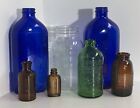 Vintage Glass Bottles & Jar Cobalt Blue Green Fairfield Co Fair Lysol Amber Beer