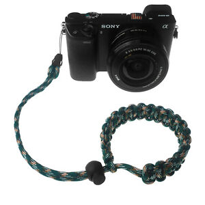 Green/Brown/White Quick Release 550 Paracord Adjustable Camera Wrist Strap